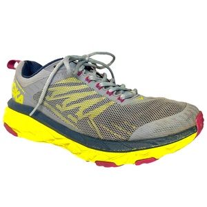 Hoka One One Challenger ATR 5 Womens Trail Running Hiking Size 8 Gray Yellow